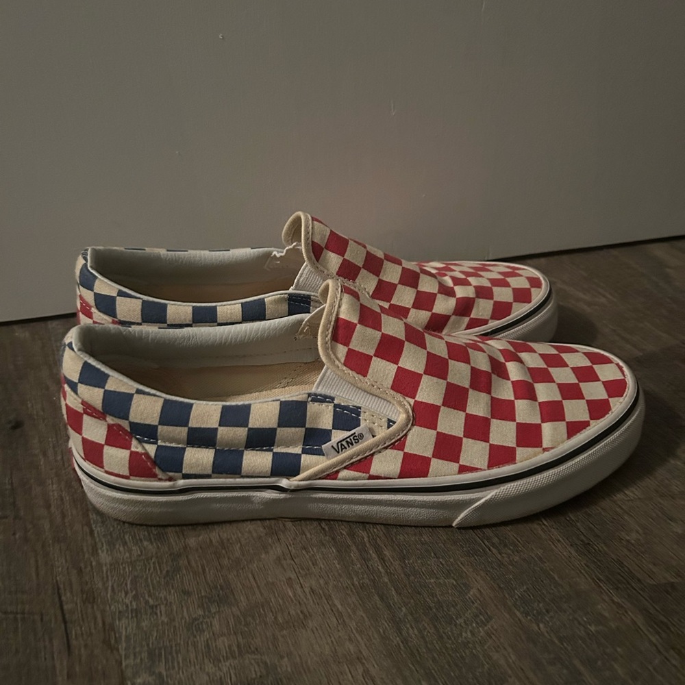 Vans Slip-On Shoes - Red and Blue